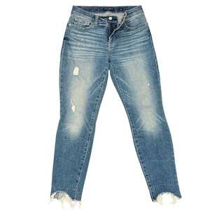 Women’s Lucky Brand Mid Rise Ava Skinny Jeans Distressed Light Wash 6/28